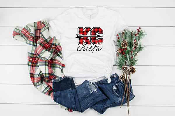 Kansas City Chiefs Leopard or Buffalo Plaid T-Shirt or Sweatshirt| KC  Chiefs Leopard T-shirt - Glitter, Bling