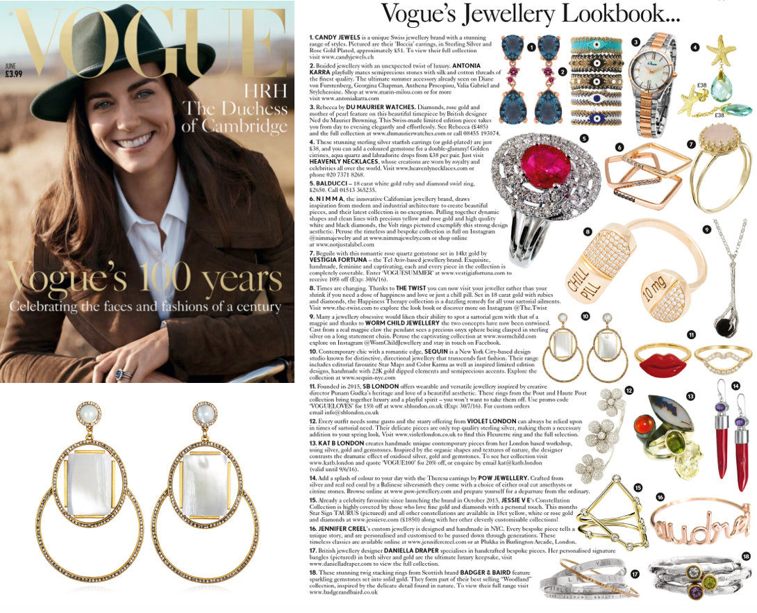 Sequin Marquesas Earrings Featured in British Vogue