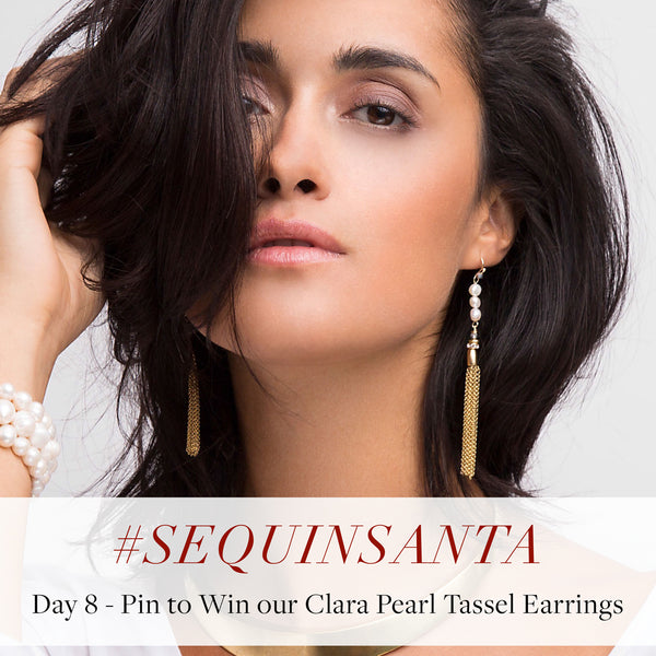 #SequinSanta Day 8 - Pin to Win Clara Pearl Tassel Earrings