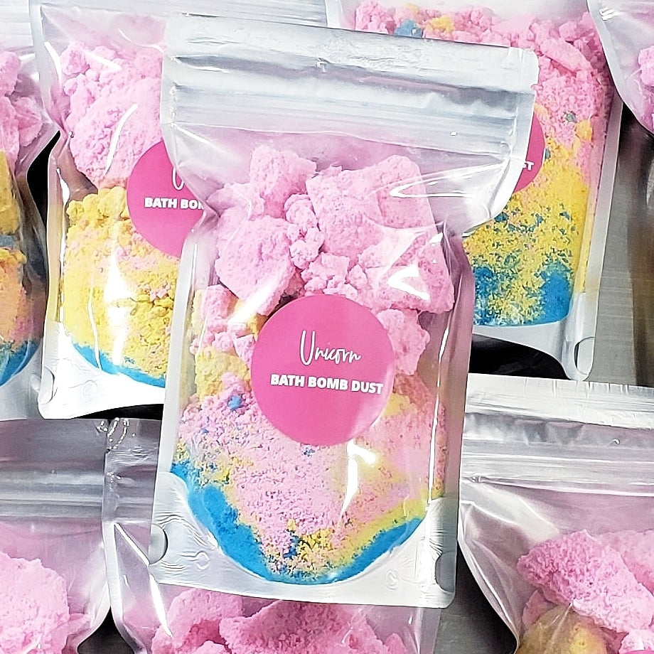 unicorn dust bath bomb crumbles