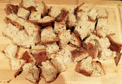 Cubes of gluten free bread