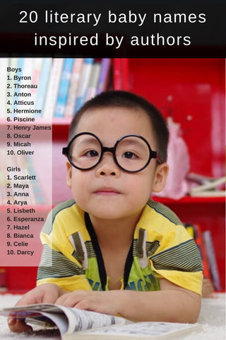 20 Baby names inspired by authors via theinvitelady.com including name ideas for boys and girls!