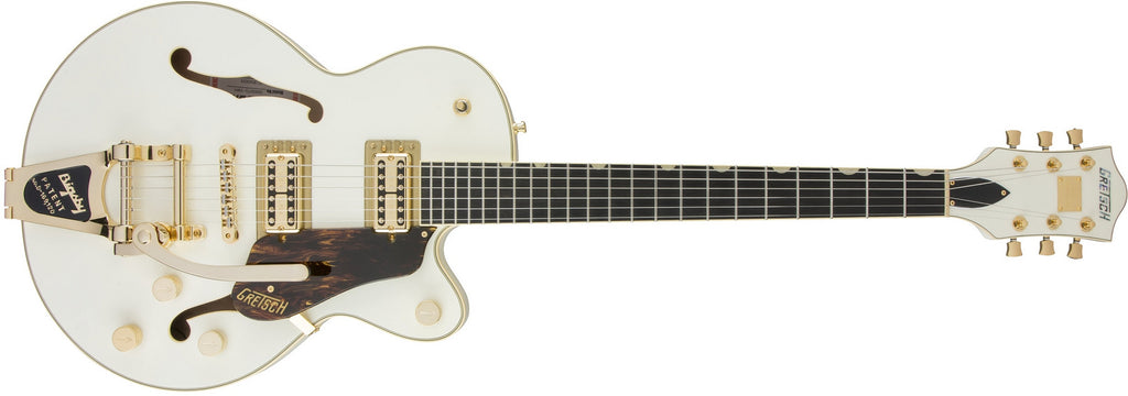 G6659TG Players Edition Broadkaster Jr. Center Block Single-Cut with  Bigsby and Gold Hardware, Ebony Fingerboard, Vintage White