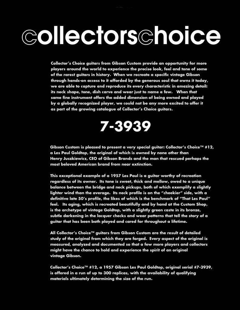 Gibson Collectors Choice 12 Description