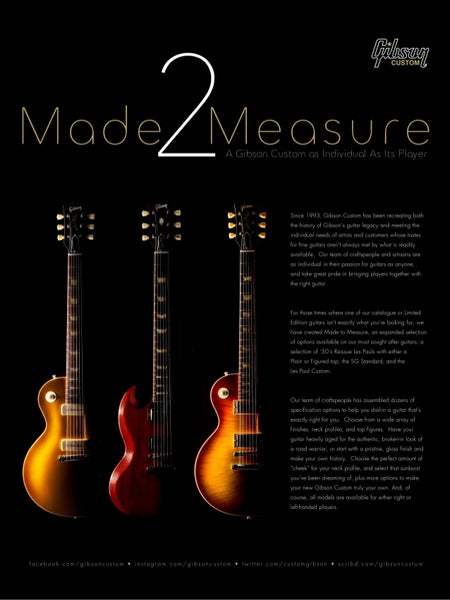 gibson custom made 2 measure the music zoo