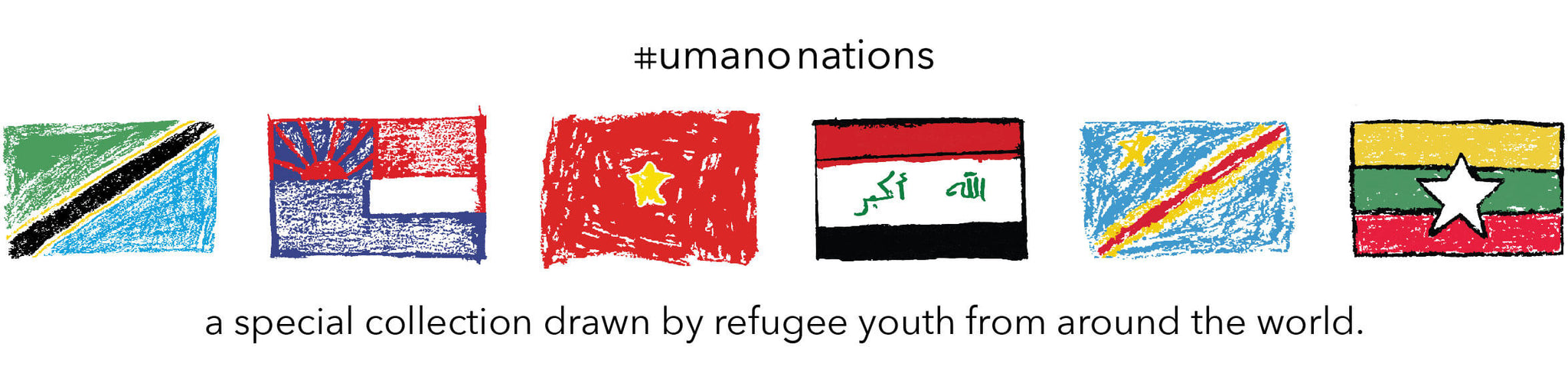 Fall16 #umanonations collection - flags drawn by refugee youth artists