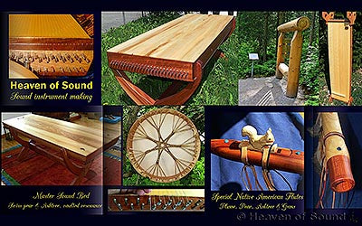 Custom Sound Healing Instruments, designed and handcrafted in the U.S. by Heaven of Sound in their own Luthier workshop