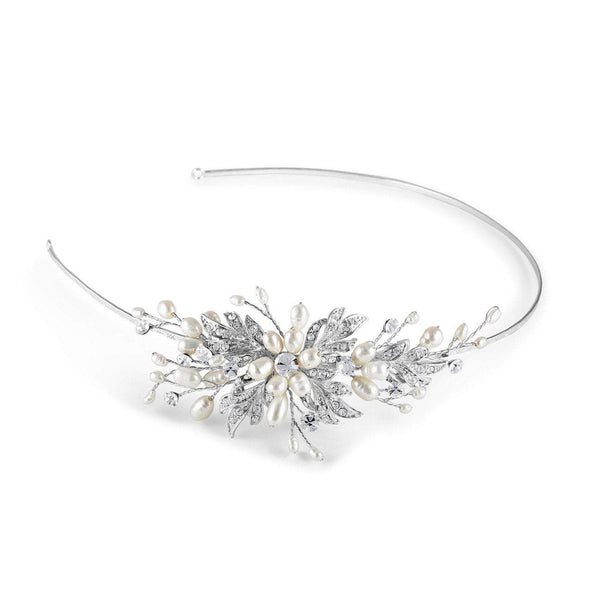 Paris pearls side wedding headband