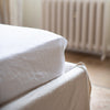 BELGIAN LINEN FITTED SHEETS IN PURE WHITE