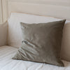 HAND DYED VELVET CUSHION COVERS IN DOG ROSE LEAF