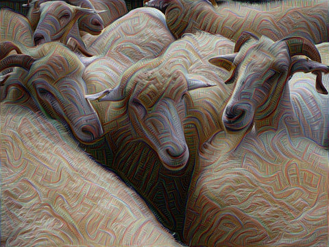 Deep Dream of Electric Sheep by Calhoun Press. Original image by 3268zauber, CC-BY-SA.