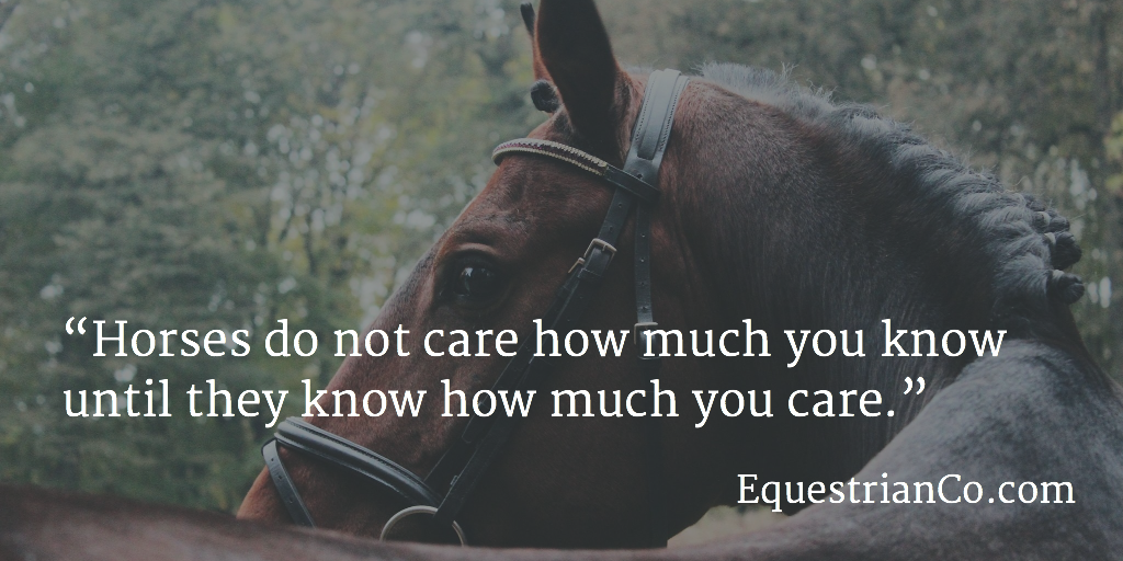 Horses do not care how much you know until they know how much you care.