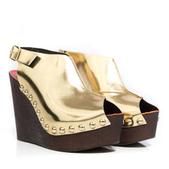 Mayra metallic wedge heels
