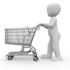 person with empty shopping cart