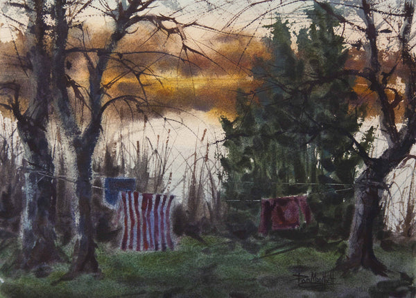 End of the Season by Artist Dan Mondloch Landscape Watercolor MN