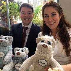 Bride and Groom with their Red Rufus SockBear Family