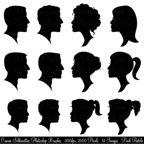 Cameo Silhouettes Photoshop Brushes - PinkPueblo