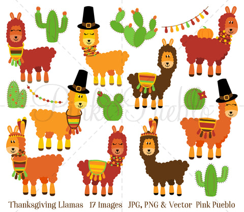 Thanksgiving Llama Clipart and Vectors
