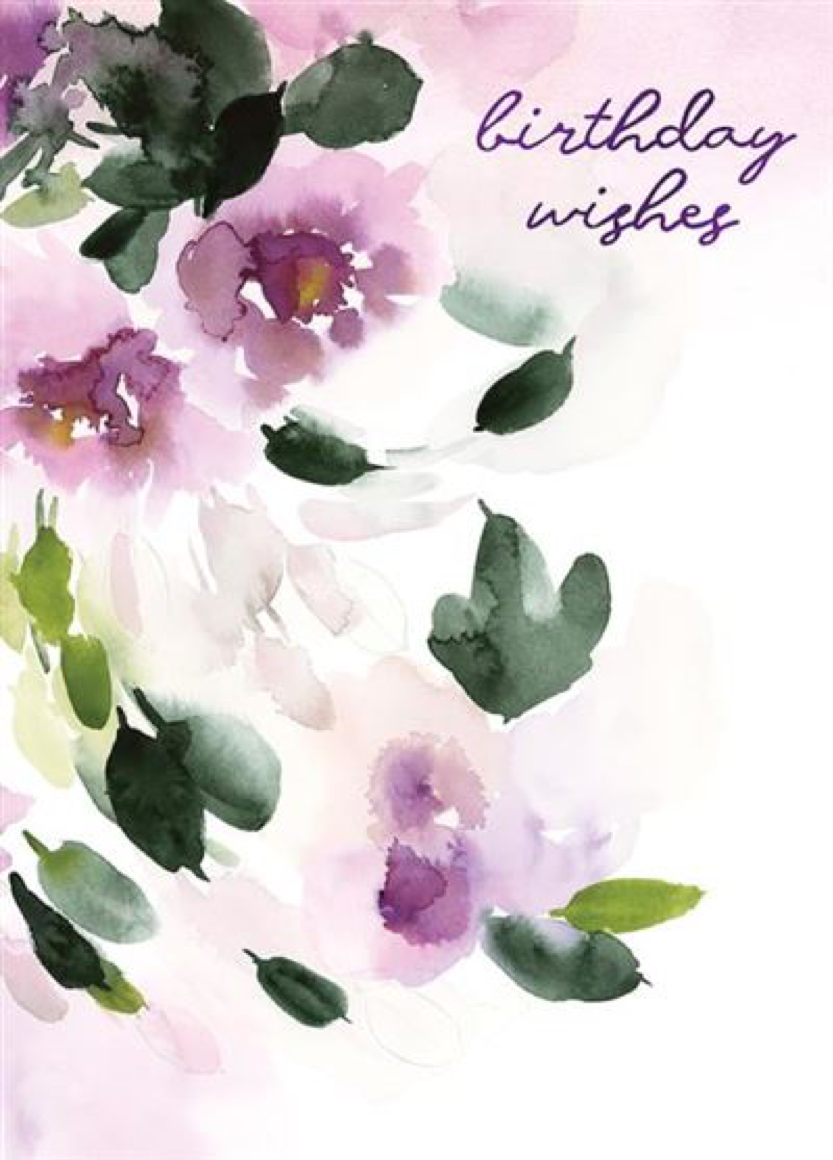 Design Design DD 100-17311 Violet Watercolor Flowers - Her ...