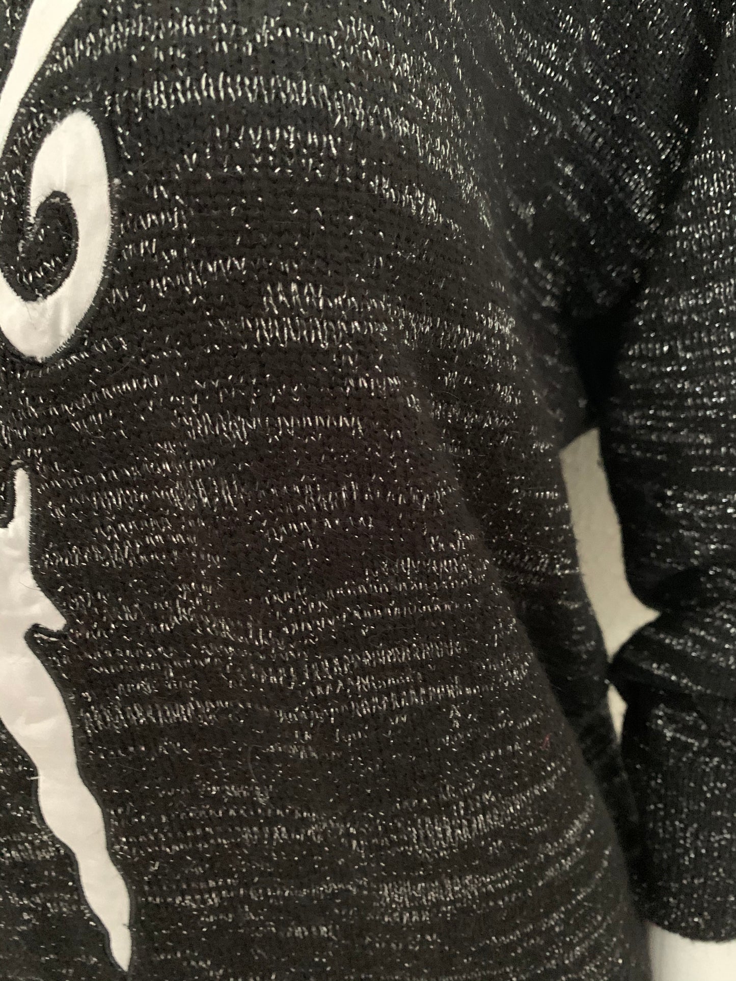 Vintage 1980s Black Metallic Jumper