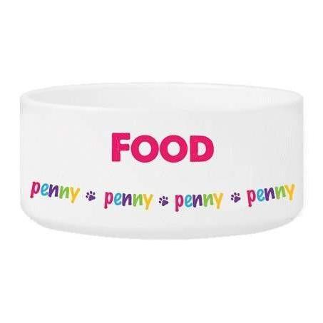Girl Pet Food or Water Bowls - Fine Gifts La Bella Basket Company
