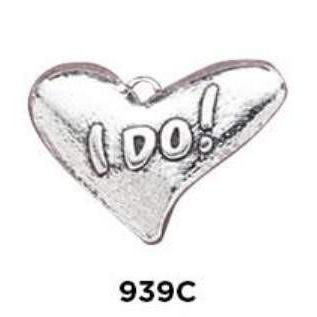 I Do! Heart Charm Sterling Silver - Fine Gifts La Bella Basket Company