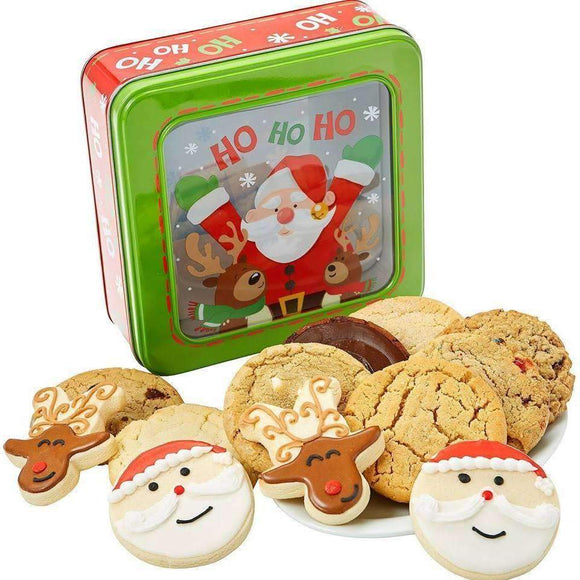 Santa Window Christmas Cookie Tin - Fine Gifts La Bella Basket Company
