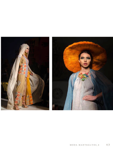 ExquisitelyJoy SS2020 Fashion Show at NYFW in kimono, cape, vintage hat, and linen dress