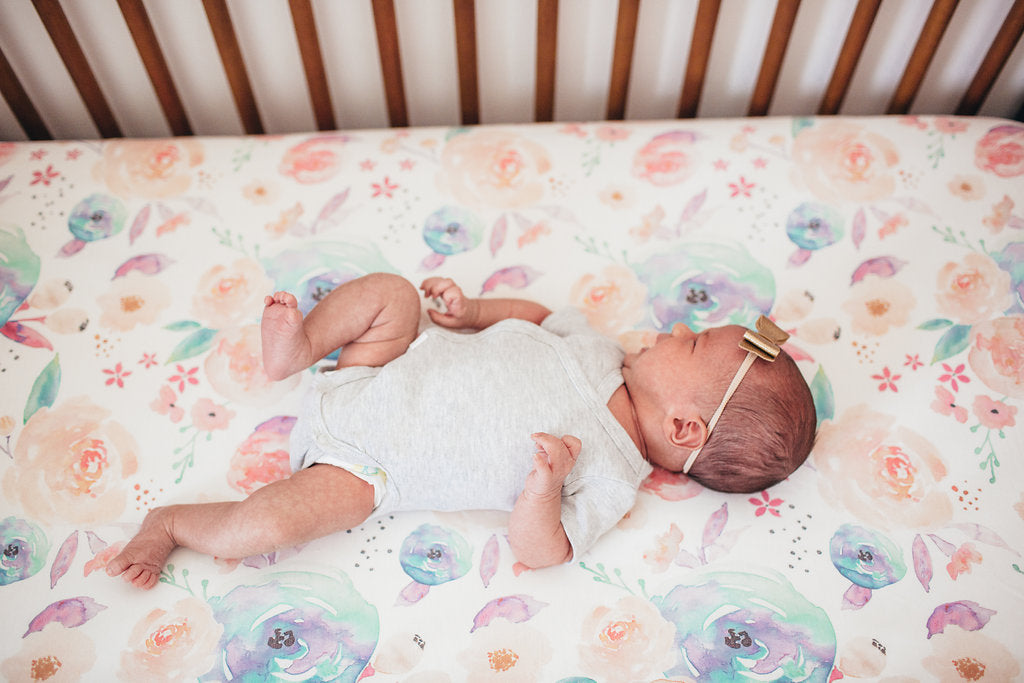 copper pearl bloom crib sheet