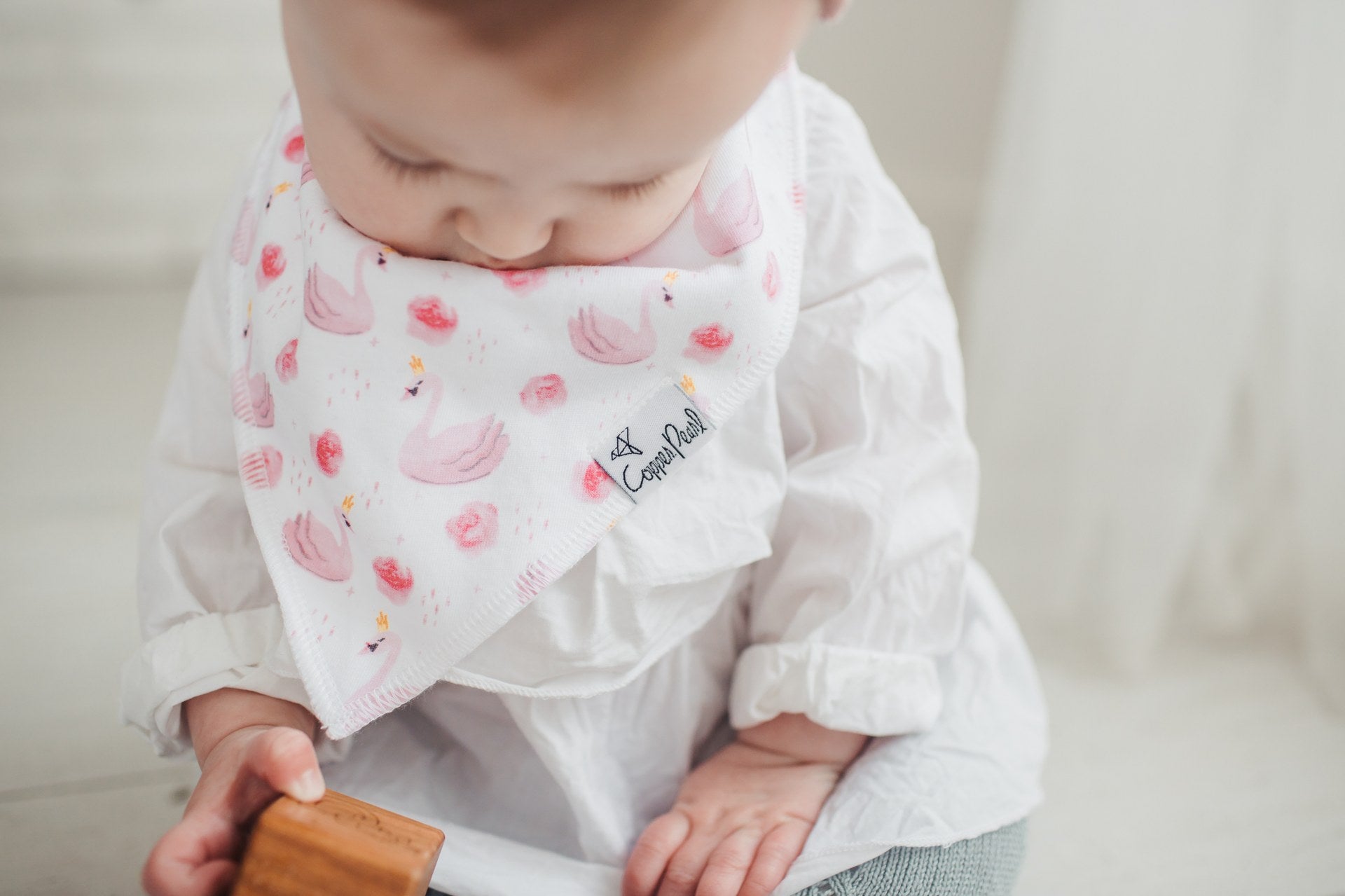 copper and pearl bibs