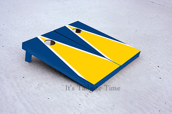 Yellow and Black Alternating Long Stripe Corn Hole Boards