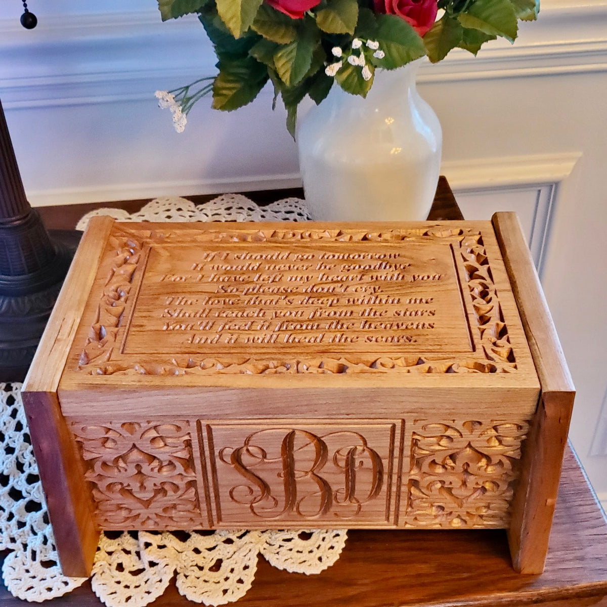 box wood ashes urns cremation unique decorative crafts