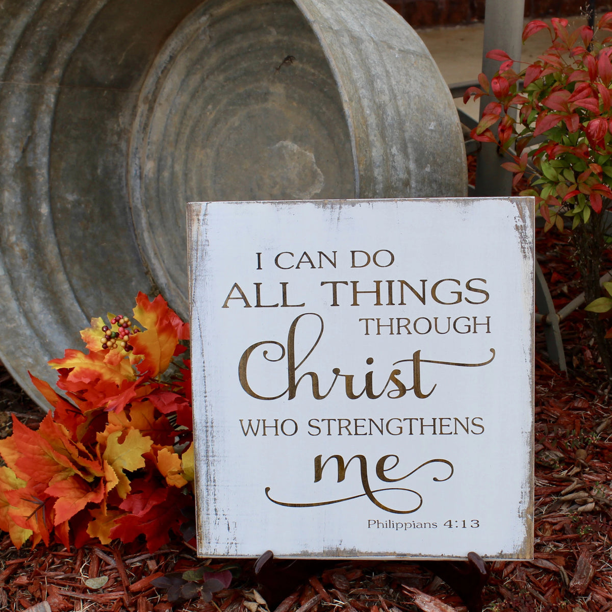I can do all things through Christ who strengthens me wood sign Wally's Wood Crafts, LLC