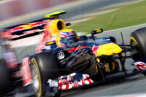Formula 1 Print - British GP Mark Webber AUS Red Bull Racing - Legends Of The Sport
