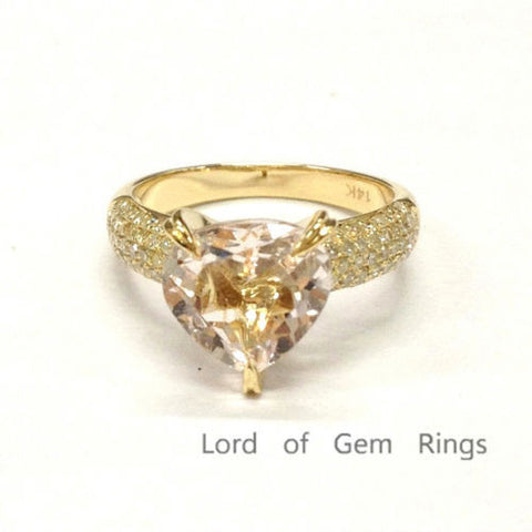 Heart shaped morganite engagement ring