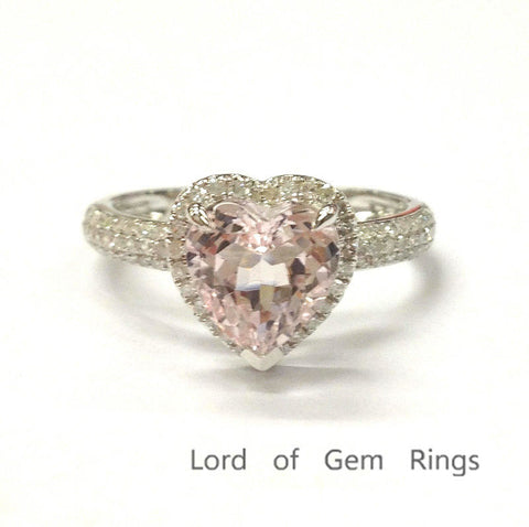 Heart shaped morganite engagement ring