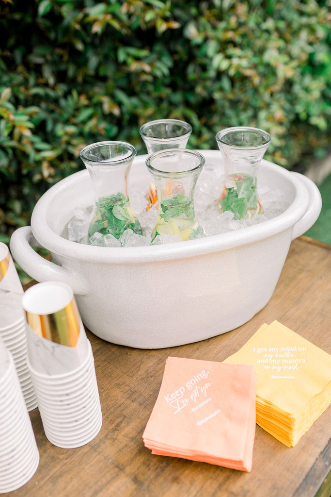 White Marble Colorblock Cups