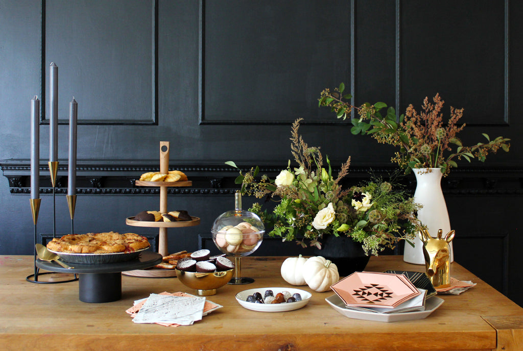 modern fall thanksgiving dessert table