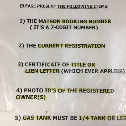 Matson-AutoShippingRequirements