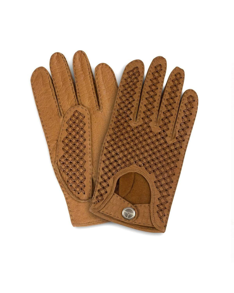 Bespoke Peccary Leather Driving Gloves Cork/Tan THE OUTLIERMAN