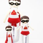 handmade superhero dolls at Dovecote