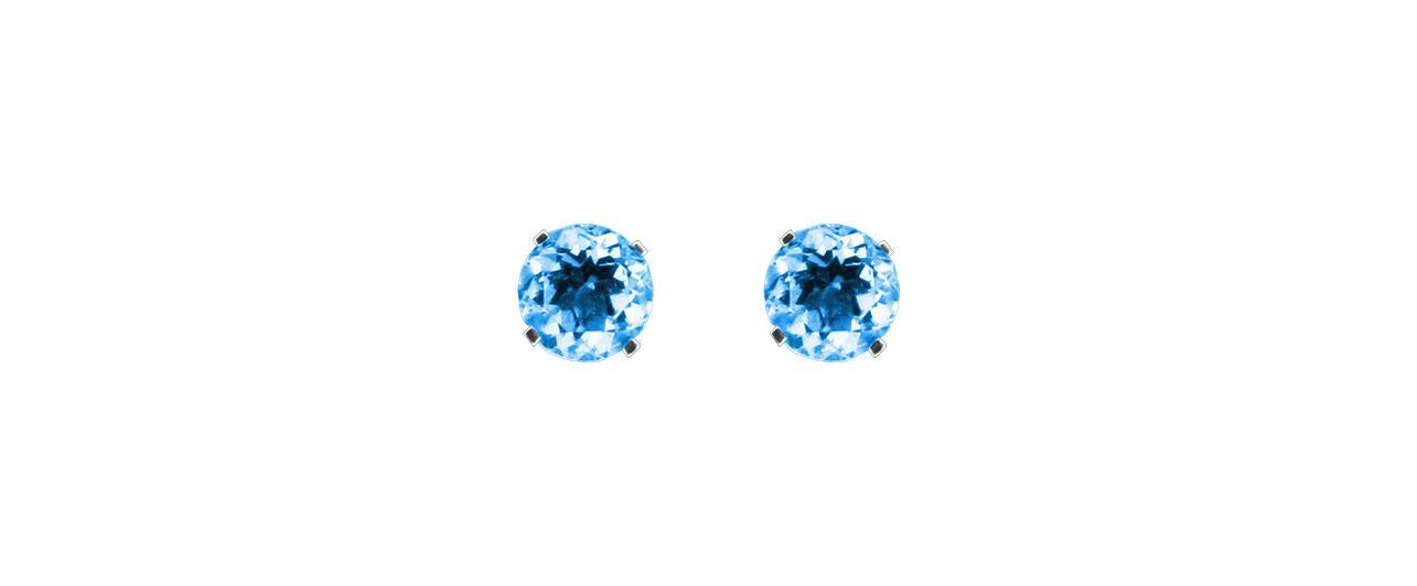 14K Gold Blue Topaz Studs