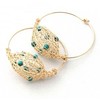 turquoise and gold earrings wire crochet