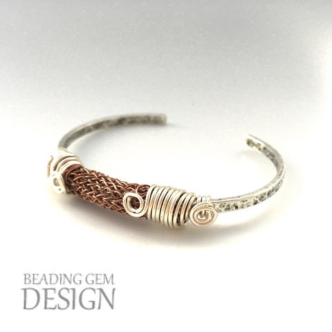 wire wrapped bronze bracelet