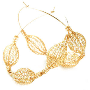 wire crochet pod giant hoop earring