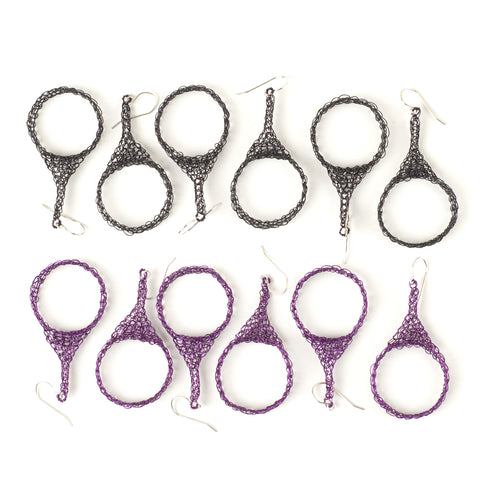 black wire crochet earrings by YoolaDesign 