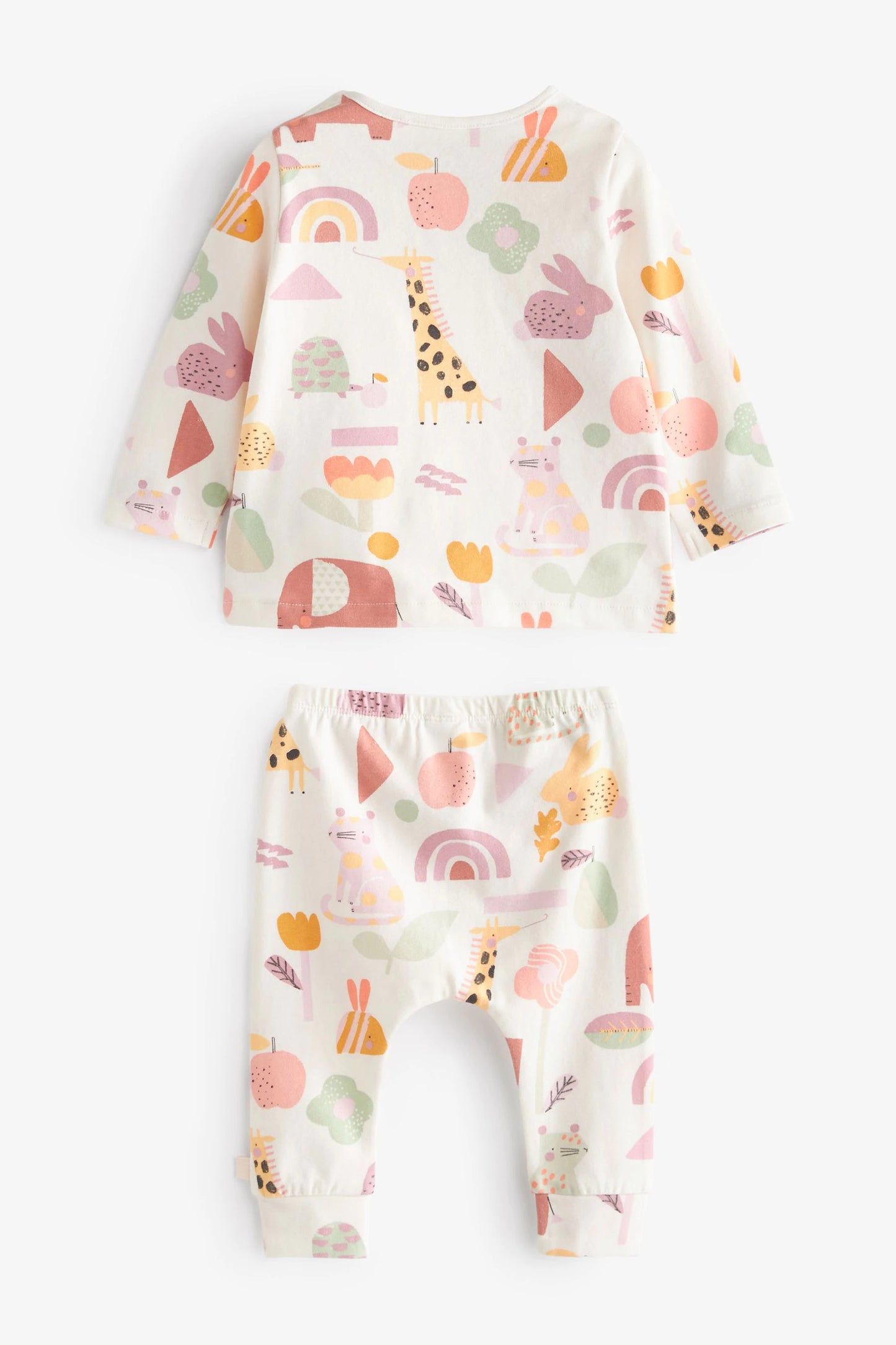 |BabyGirl| Conjunto Camiseta e Leggings Animais - Kit 6 peças - Verde Menta/Rosa (0meses-2anos)