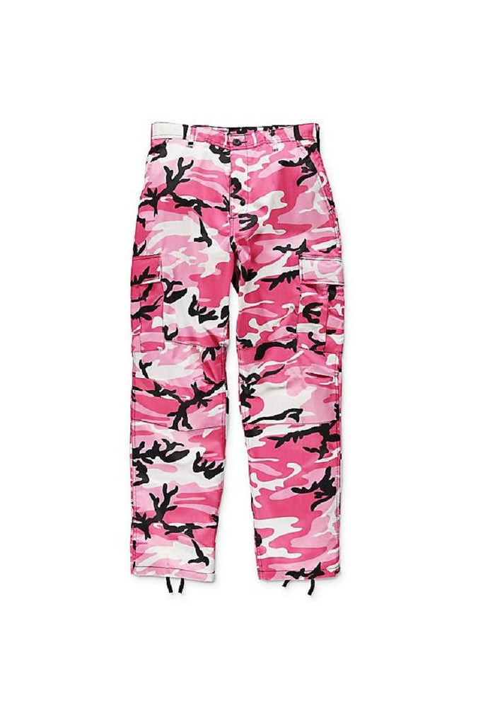 pink black and white camo pants