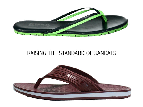 non slip slip resistant burgundy green sandals