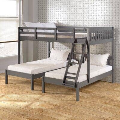 wooden double bunk bed